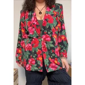 90s vintage oversized floral blazer